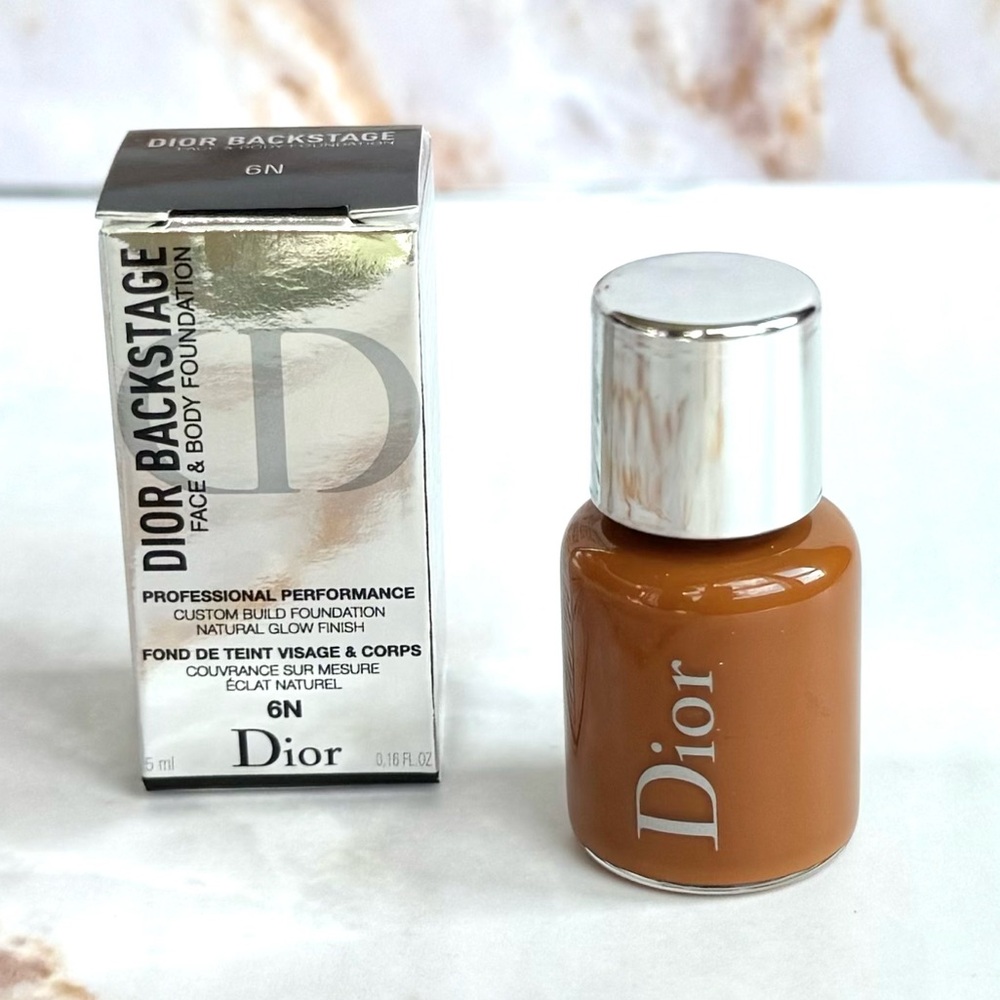 Dior Backstage Face & Body Foundation Mini Size 0.16oz (5ml) Shade 6N Makeup NEW